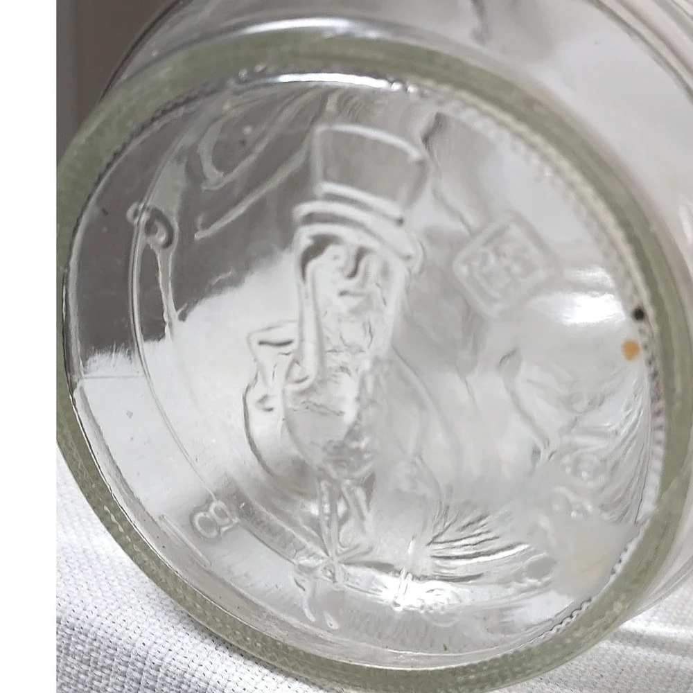 Planters Mr Peanut Glass Jar‎ Clear Farmhouse Embossed Wheat Canister Lid